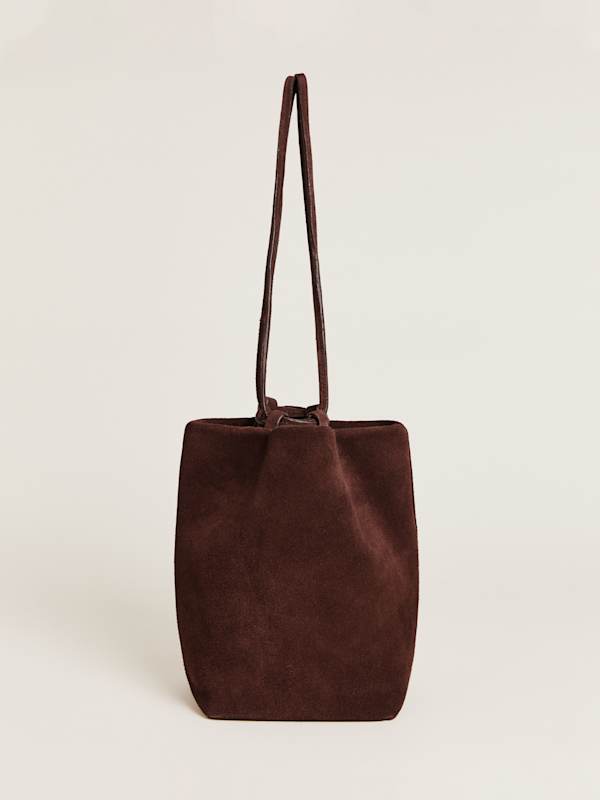 Dimitra Pouch Bag - Chocolate Suede